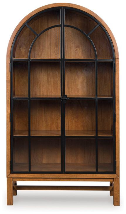 Chadworth Brown and Black 2 Glass Door Display Cabinet