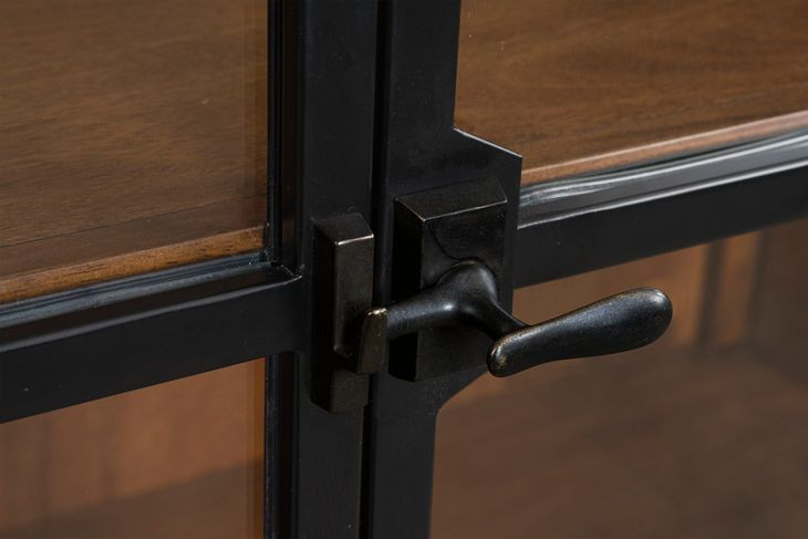 Chadworth Brown and Black 2 Glass Door Display Cabinet