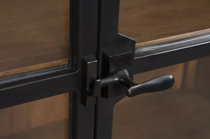 Chadworth Brown and Black 2 Glass Door Display Cabinet