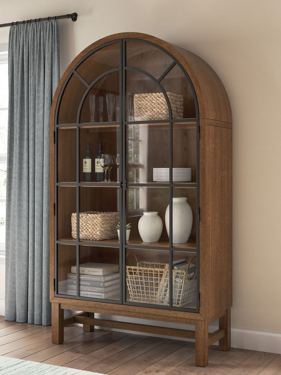 Chadworth Brown and Black 2 Glass Door Display Cabinet