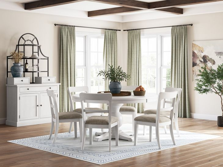 Chadworth White Round Dining Room Set