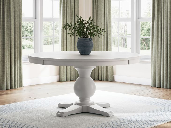 Chadworth White 60" Round Dining Table