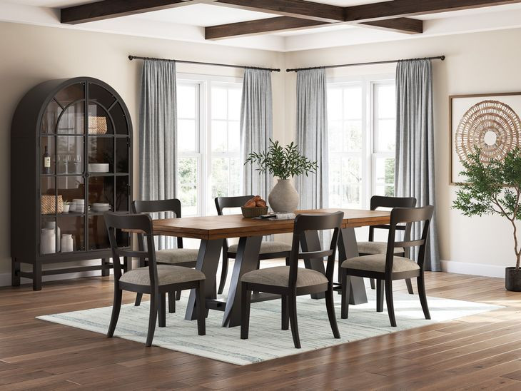 Chadworth Brown and Black 98" Extendable Rectangular Dining Table
