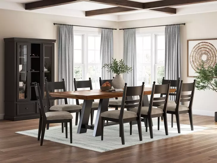 Chadworth Black and Gray Upholstered Side Chair Set of 2