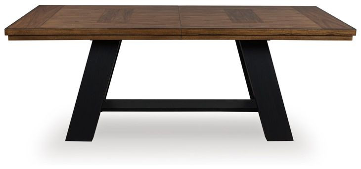 Chadworth Brown and Black 98" Extendable Rectangular Dining Table
