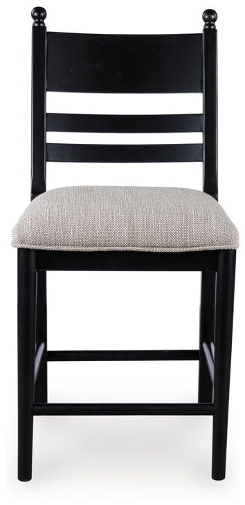 Chadworth Cream and Black Upholstered Bar Stool Set of 2