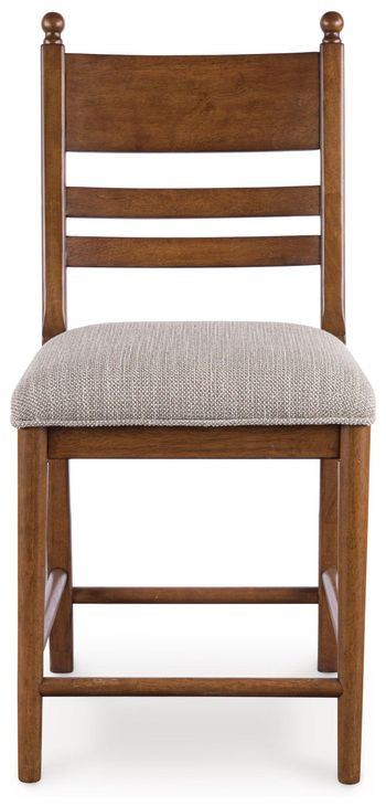 Chadworth Cream and Brown Upholstered Bar Stool Set of 2