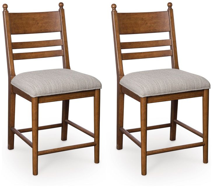 Chadworth Cream and Brown Upholstered Bar Stool Set of 2