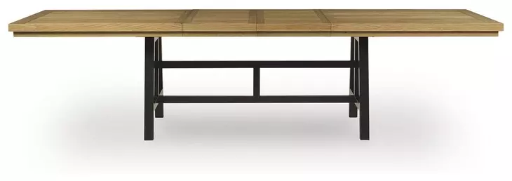Galliden Black and Brown 120" Extendable Rectangular Dining Table