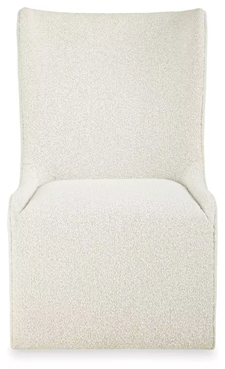 Darimore Off White Performance Fabric Upholstered Wingback Dining Side Chair Set of 2