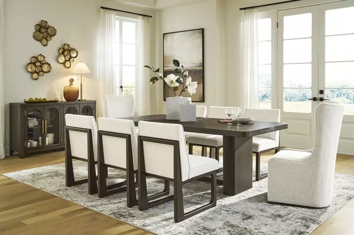 Darimore Burnished Brown 4 Glass Door Server