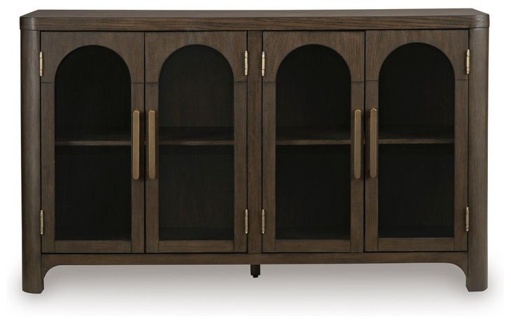 Brillynd Burnished Brown 4 Glass Door Server