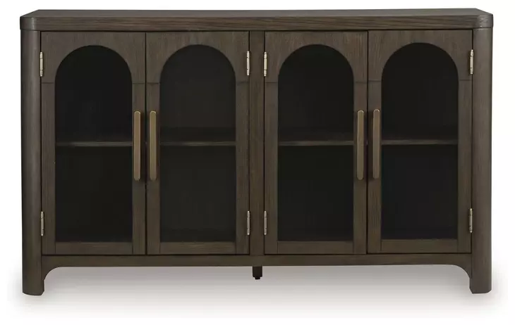 Darimore Burnished Brown 4 Glass Door Server