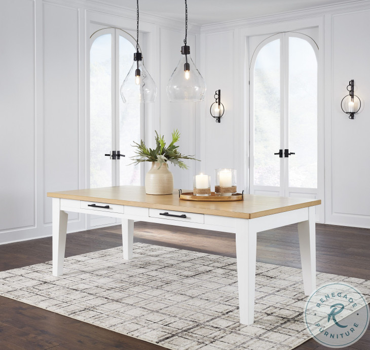 Ashbryn White And Natural Dining Table From Ashley Furniture | Coleman ...
