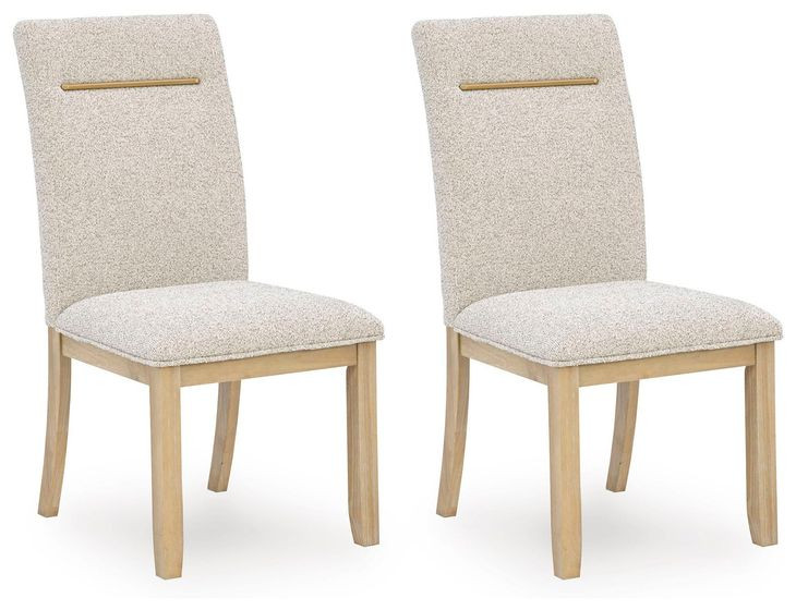 Drovlayne Beige Performance Fabric Upholstered Dining Side Chair Set of 2