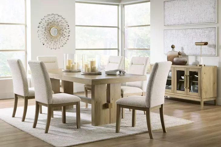 Drovlayne Light Brown Extendable Rectangular Dining Room Set
