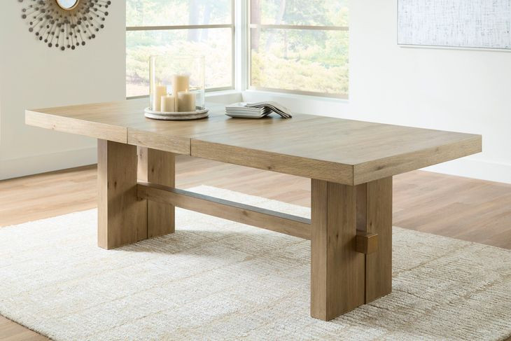 Drovlayne Light Brown 90" Extendable Rectangular Dining Table