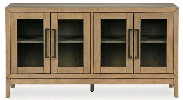 Drovlayne Light Brown 4 Glass Door Server