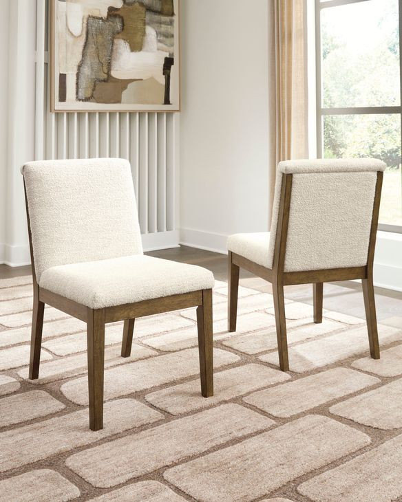 Marxmore Beige Upholstered Dining Side Chair Set of 2