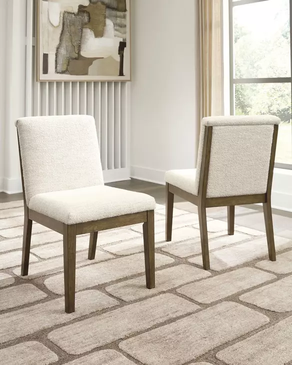 Marxmore Beige Upholstered Dining Side Chair Set of 2