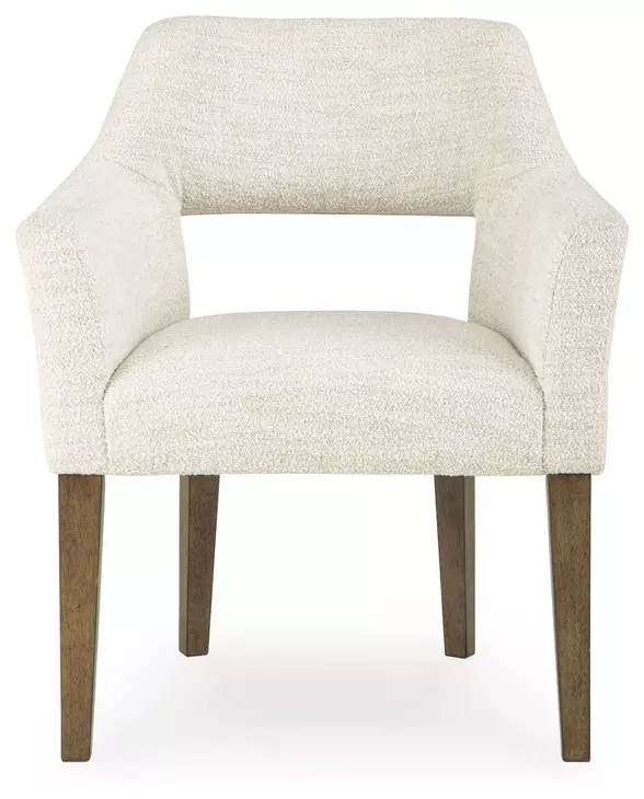 Marxmore Beige Upholstered Dining Arm Chair Set of 2