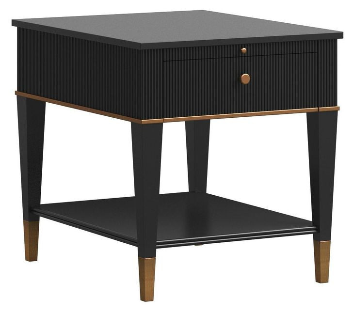 Boulevard Black Square End Table