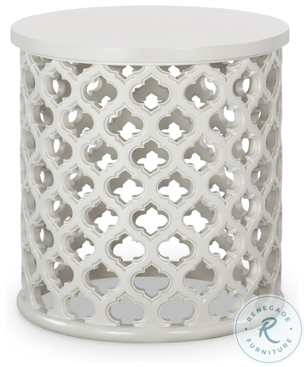 Dupre White Cast Concrete Outdoor Side Table