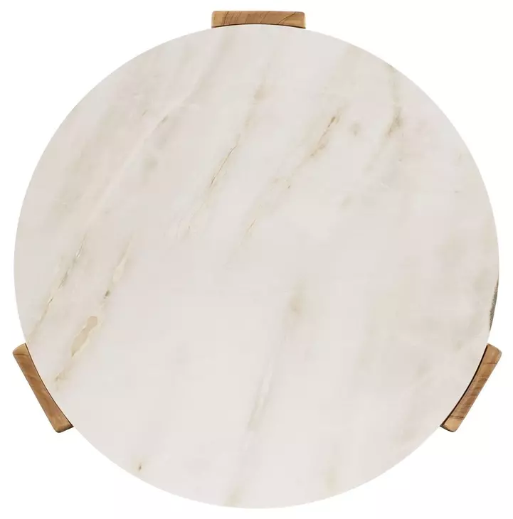 Outdoor Complements White and Brown Round Verde Accent Table
