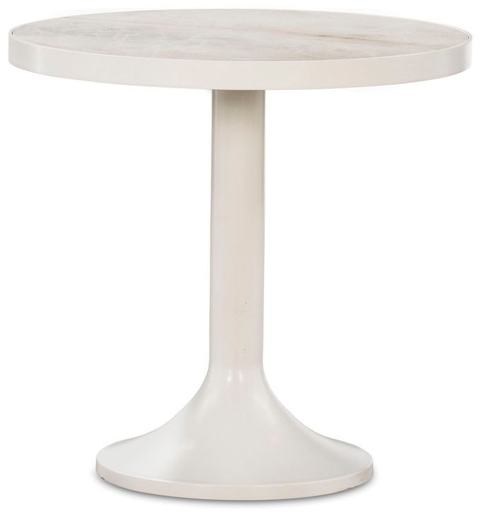 Outdoor Complements White Round Talon Accent Table