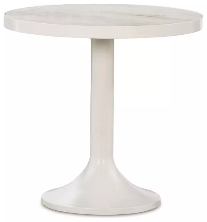 Outdoor Complements White Round Talon Accent Table