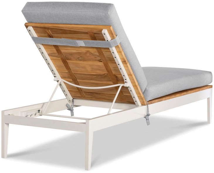 Outdoor Complements White and Brown Ronan Poolside Reclining Chaise