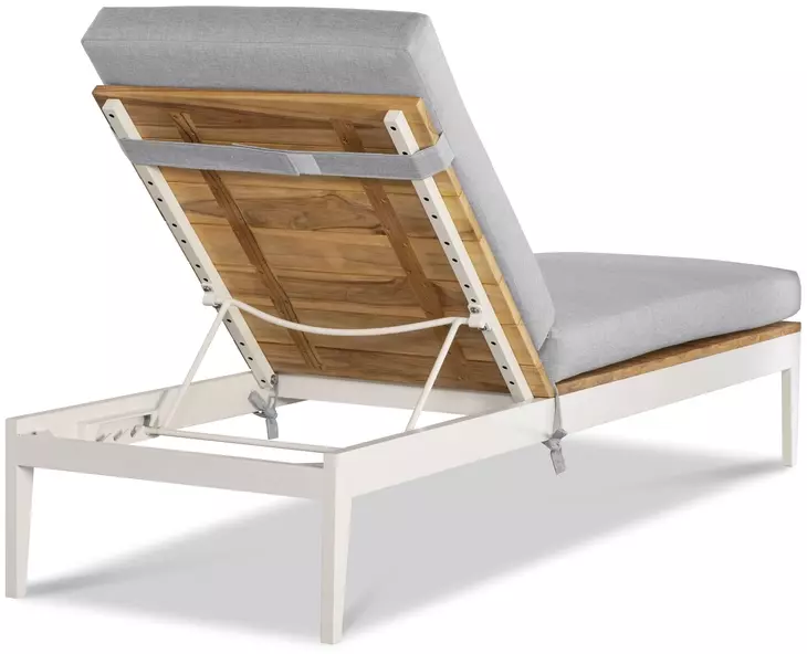 Outdoor Complements White and Brown Ronan Poolside 25" Reclining Chaise