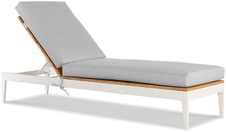 Outdoor Complements White and Brown Ronan Poolside Reclining Chaise
