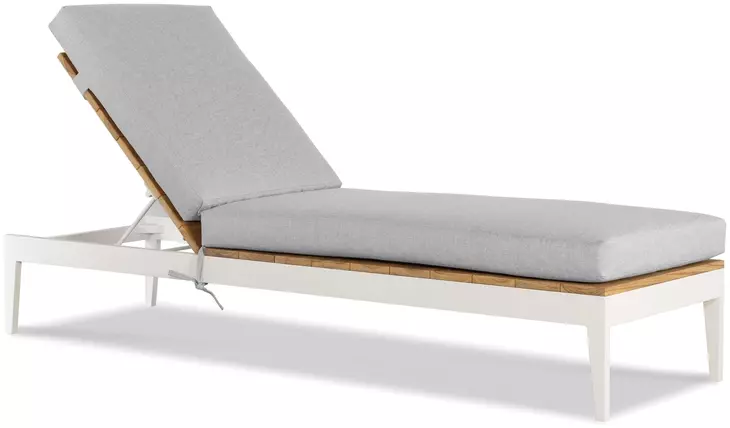 Outdoor Complements White and Brown Ronan Poolside 25" Reclining Chaise