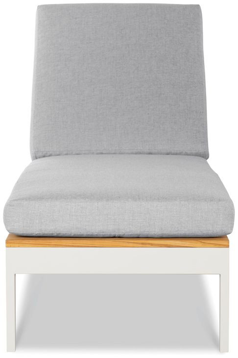 Outdoor Complements White and Brown Ronan Poolside Reclining Chaise