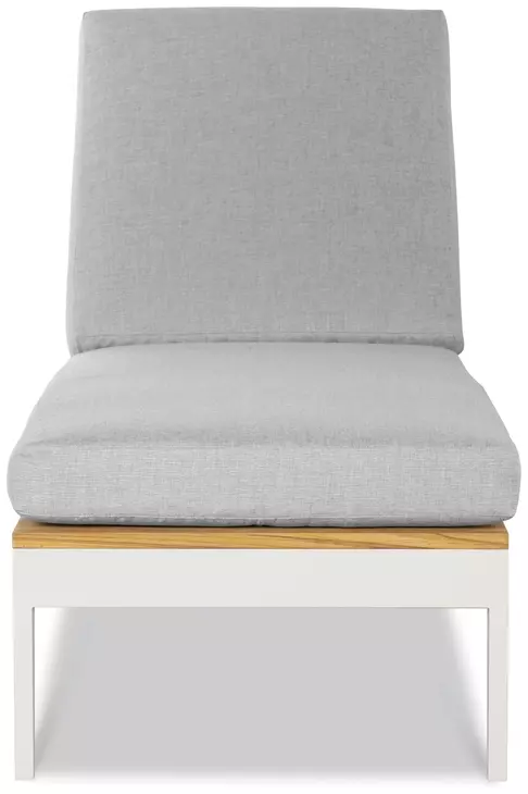 Outdoor Complements White and Brown Ronan Poolside 25" Reclining Chaise