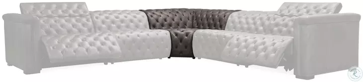 Savion Grandier Bellagio Gravel Leather 5 Piece Power Reclining Sectional With Power Headrest