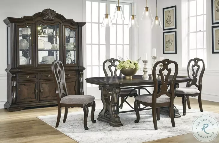 Maylee Dark Brown Extendable Dining Table