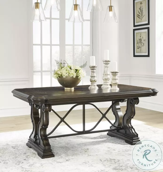 Maylee Dark Brown Extendable Dining Table