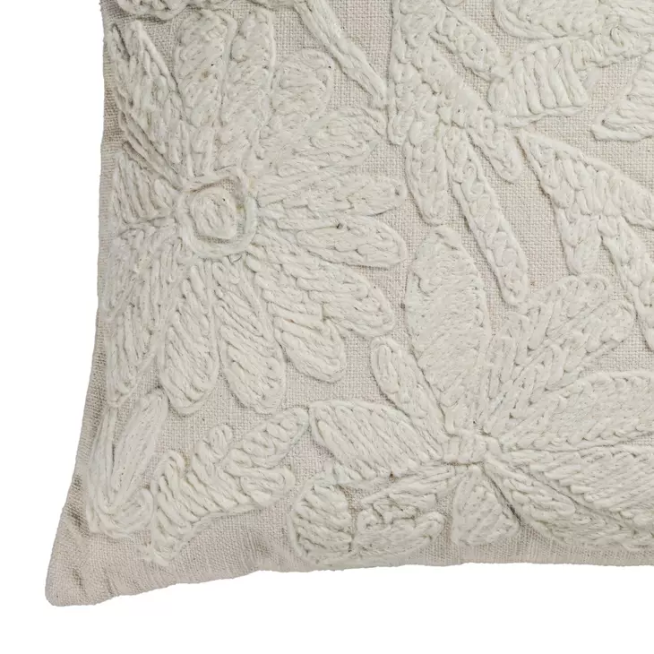 Tabitha Cream Square Embroidered Pillow