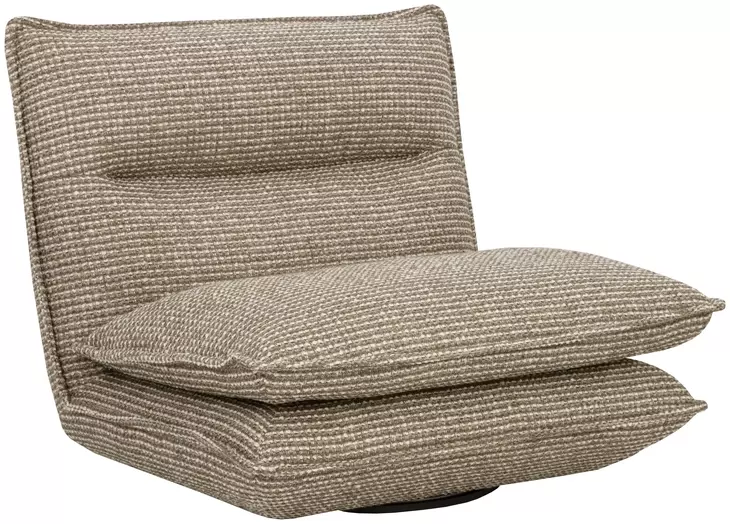 Cassiel Torched Meringue Upholstered Swivel Armless Chair