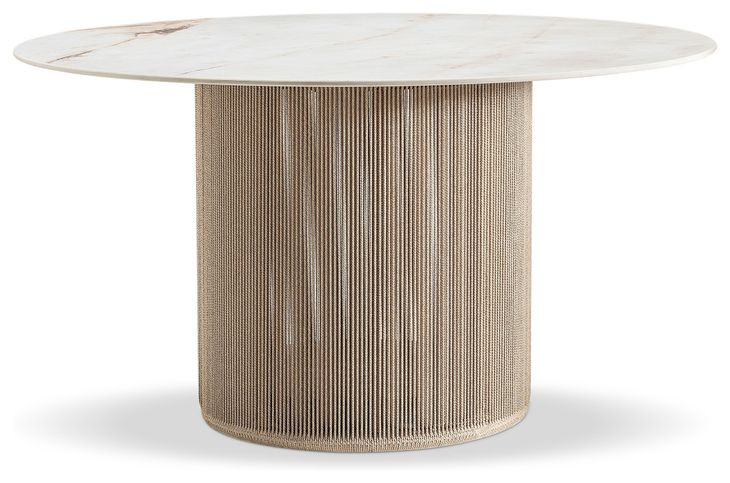 Trellis Brown and Beige Outdoor Dining Room Set