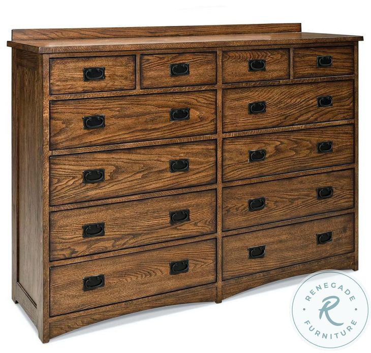 Oak Park Mission 12 Drawer 64" Dresser