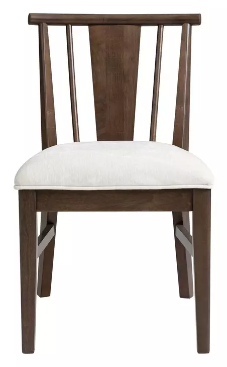 West End Ivory and Saddle Brown Upholstered Spindle Side Chair Set of 2