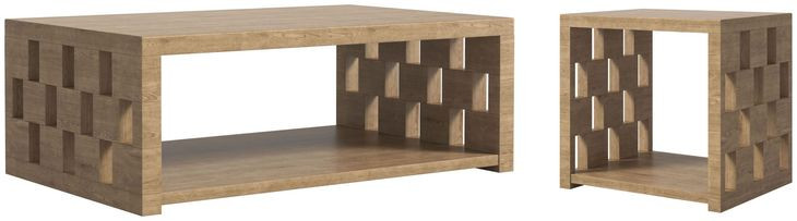 Verge Brown Rectangular Occassional Table Set
