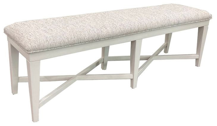 Americana Modern Cotton 58" Upholstered Dining Bench