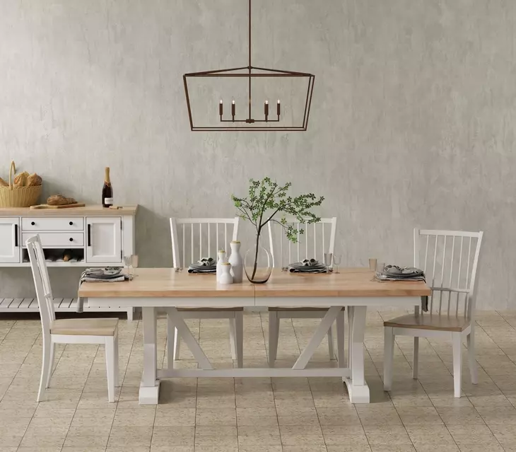 Americana Modern Cotton Spindle Back Dining Chair Set of 2