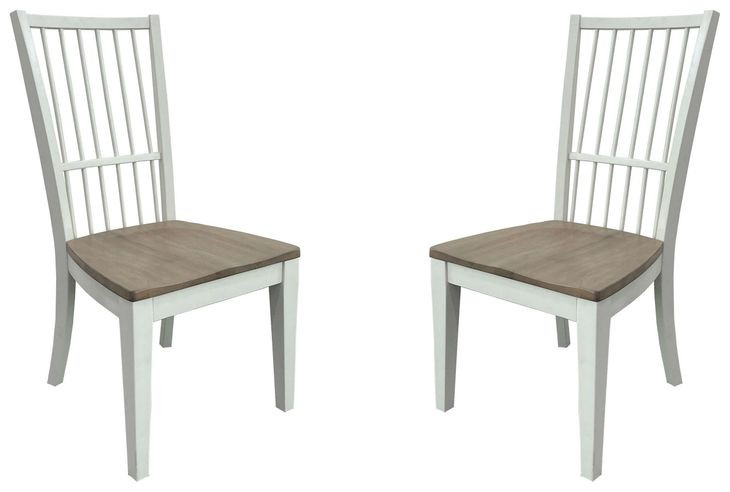 Americana Modern Cotton Spindle Back Dining Chair Set of 2