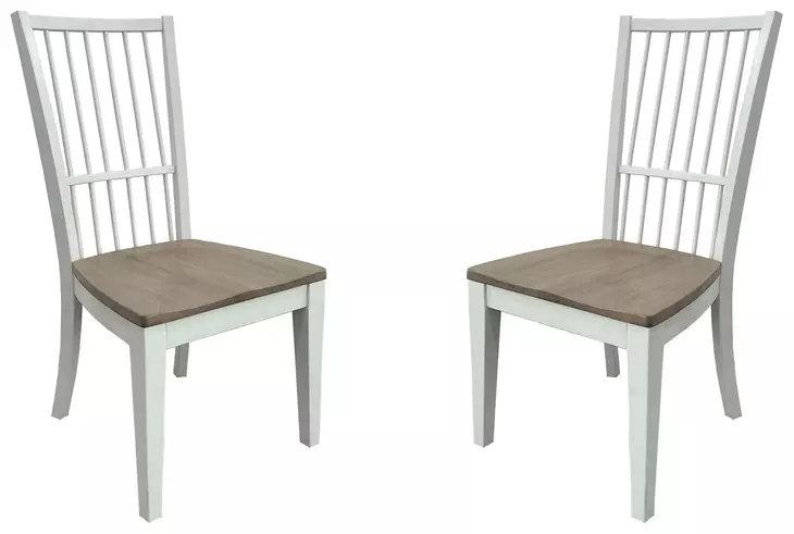 Americana Modern Cotton Spindle Back Dining Chair Set of 2