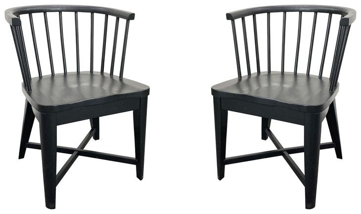 Americana Modern Black Barrel Back Dining Chair Set of 2
